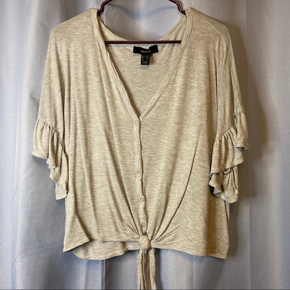 Forever 21 Plus | Grey Tie top 3X